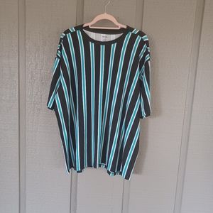 Open Edit Striped T Shirt Size XL Short Sleeve Organic Cotton Blend Men